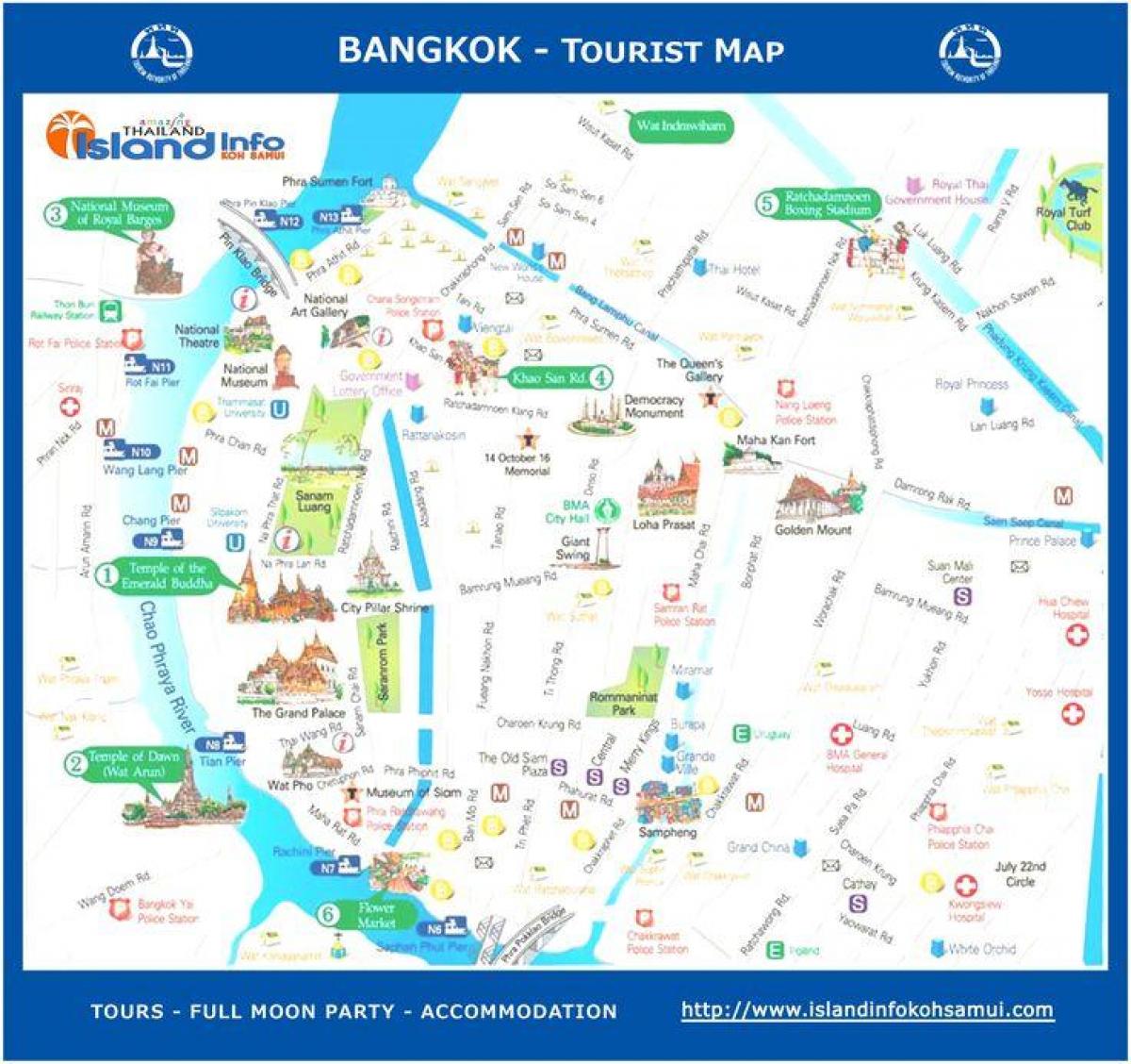 bangkok thailand ramani ya utalii