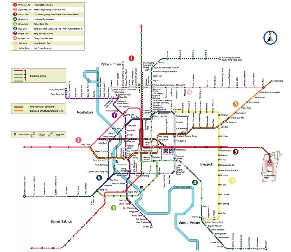 bangkok kituo cha metro ramani