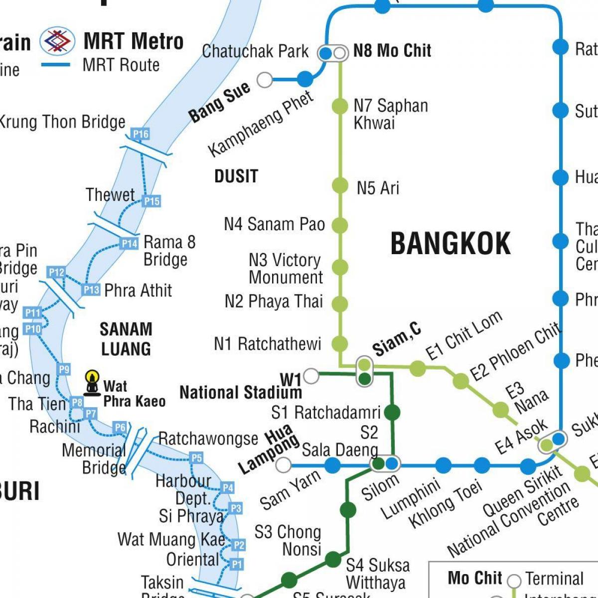 ramani ya bangkok metro na skytrain